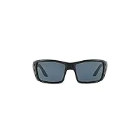 costa del mar permit lunettes de soleil rectangulaires pour homme noir/gris mat polarisé 580p 62 mm