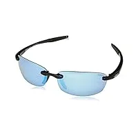 revo lunettes de soleil polarisées descend e rectangle frame 64 mm, black frame, blue water