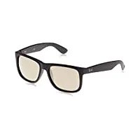 ray-ban - justin wayfarer lunettes de soleil - noir (rubber black/golden glass) - 54 mm