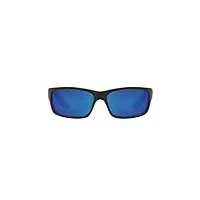 costa del mar neuf jo 01 jose occultant rectangulaire lunettes de soleil pour homme - noir - blue mirror 580 glass lens,