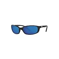 costa del mar brine br 11 lunettes de soleil pour homme noir taille 1,5 (verres miroir bleu), monture : noir / lentille : bleu miroir, 1.5