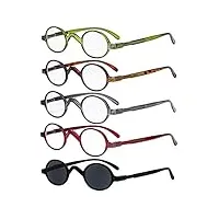 eyekepper lot de 5 lunettes de vue/de lecture ovale au boulot/aux loisirs lecteur solaire pour homme femme 2.5