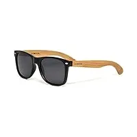 gowood lunettes de soleil en bambou pour hommes et femmes | lunettes de soleil polarisées homme | lunette bois homme qualité supérieure | lunettes de soleil en bois uv400 | lentilles noir