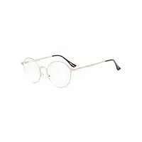 eyekepper lunettes de vue/de lecture - forme ronde - monture métallique lentilles acrylique, avec étui +2.00