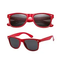 polarspex lunettes de soleil rétro pour homme, lunettes de soleil polarisées pour femme, nuances cool pour conduite, pêche, rouge écarlate | fumé, large