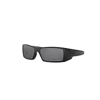 oakley men's gascan polarized rectangular sunglasses, si satin black /prizm black, 60mm