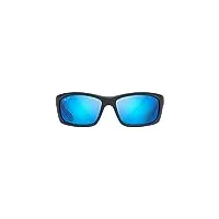 maui jim b766-08c lunettes de soleil, negra mate azul trasparente, 61/17/127 homme