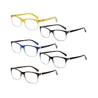 eyekepper lot de 5 lunettes loupe/lunettes de vue fashion lunettes de lecture pour homme femme +1.00