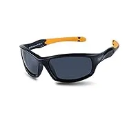 duco lunettes de soleil polarisées enfants monture en caoutchouc flexible lunettes de sport mixte pour les 5-12 ans k006 (orange)