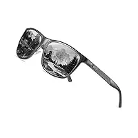 duco lunettes de soleil polarisées men rectangle avec monture en métal pour la pêche, le golf, la conduite 8200 (gris)