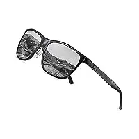 duco lunettes de soleil polarisées men rectangle avec monture en métal pour la pêche, le golf, la conduite 8200 (noir)