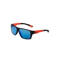 bollé - brecken floatable black red matte - offshore blue polarized, lunettes de soleil, large, mixte adulte