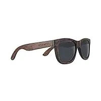 lunettes de soleil polarisées en bois pour homme et femme – lunettes de soleil en bois de bambou avec étui, noir