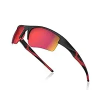 avoalre lunettes de soleil sport homme lunettes de vue femme unisexe non-polarized conduit tr90 super léger protection uv400 ce certifié - rouge