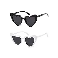 adewu lunettes de soleil en forme de cœur pour mariage style rétro unisexe protection uv lunettes de fête mode féminine