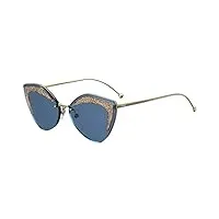 fendi lunettes de soleil glass ff 0355/s gold/blue 66/16/140 femme