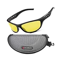 zillerate lunette de soleil homme polarisée pour conduite, vélo, golf, ski, pêche et course à pied, protection uv400, monture légère confortable en tr90, accessoires et étui rigide, jaune