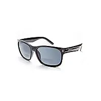 urbanium eyewear modèle new york - lunettes de soleil et lunettes de lecture (bifocales) avec verres polarisés en gris et monture en noir en différentes épaisseurs (+2.50)