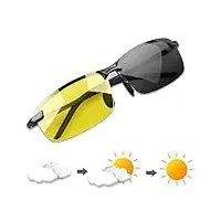 yimi homme lunette de soleil photochromique polarisée femmes aviateur eyewear 100% uva uvb protection pour de jour et de nuit la conduite au surf conduite vélo ski pêche golf sports en plein air
