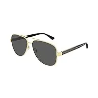 gucci lunettes de soleil gg0528s gold/grey 63/14/150 homme