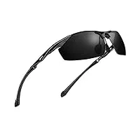 attcl lunettes de soleil polarisées pour hommes pêche sportive 8585 black uv400 cat 3 ce