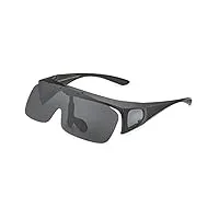 lunettes de soleil polarisées qui s'adaptent aux lunettes de vue pour homme et femme - visière rabattable autour des lunettes de conduite, noir | fumé