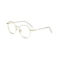 firmoo lunettes optiques anti lumière bleue designer mode cadre en métal lunettes de vue polygone protection des yeux femmes hommes (or-1)