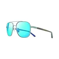 revo lunettes de soleil harrison : lentille en verre cristal polarisé avec monture en métal navigator, monture en bronze à canon avec lentille bleue