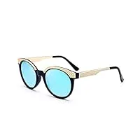 ersd style rétro grande taille décoration métallique protection uv lunettes de soleil pour lunettes de vue unisex-adulte élégant décoratif (couleur : bleu)