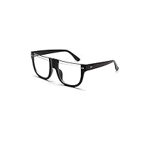 bxgzxyq unisexe moitié cadre optiacl lunettes personnalité lunettes casual mode clair objectif lentille lunettes lecteurs de lumière eclips solaires lunettes (couleur : noir)