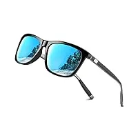 kanastal lunettes de soleil homme femme polarisées rectangulaires classique rétro avec protection uv400 pour conduite pêche golf ski