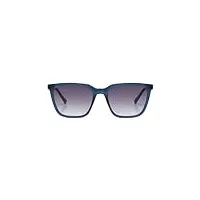 komono jay navy lunettes de soleil unisexes carrées en bio-nylon pour homme et femme avec protection uv et verres résistants aux rayures