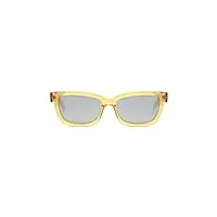 komono rocco yellow lunettes de soleil unisexes rectangulaires en propionate de cellulose pour hommes et femmes avec protection uv et verres résistants aux rayures