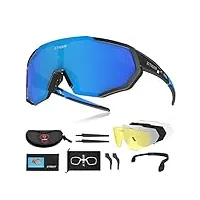 x-tiger lunettes de cyclisme lunettes de sport polarisées avec 3 ou 5 verres interchangeables protection uv400 lunettes de soleil pour hommes et femmes pour vélo moto conduite baseball