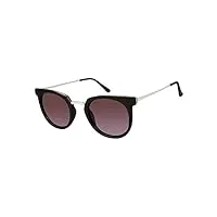 tahari lunettes de soleil rondes th713 en métal 100 % protection uv pour femme cadeau élégant 48 mm, noir mat., 49 mm