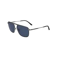 calvin klein ck20137s-008 lunettes de soleil, satin gunmetal/solid blue, taille unique homme