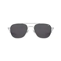 american optical original pilot sunglasses - nylon lenses - bayonet temple (silver/grey, 55)