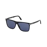 tom ford lunettes de soleil fletcher ft 0832 shiny black/blue 57/15/145 homme
