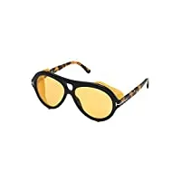 tom ford lunettes de soleil neughman ft 0882 black havana/brown yellow 60/15/145 homme