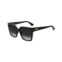 moschino lunettes de soleil mos079/s black/dark grey shaded 57/17/145 femme