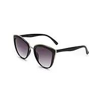 oushiun lunettes de soleil vintage œil de chat pour femme - mode surdimensionnée - tendance - style classique - protection uv, noir