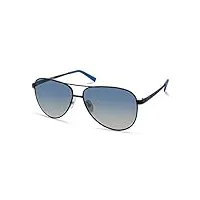 timberland lunettes de soleil polarisées pilote tba9267 pour homme, noir mat, 60 mm, noir mat