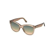 tom ford lunettes de soleil wallace ft 0870 shiny light brown/green shaded 54/20/140 femme