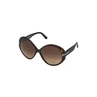 tom ford lunettes de soleil terra ft 0848 dark havana/brown shaded 63/15/135 femme
