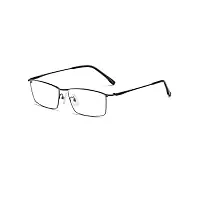 hqmglasses lunettes de lecture pour hommes ultra-légères en titane pur anti-lumière bleue, montures d'affaires rectangulaires classiques lunettes de vue en résine hd dioptrie +1,0 à +3,0,gris,+1.5