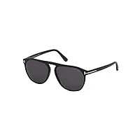 tom ford lunettes de soleil jasper -02 ft 0835 shiny black/grey 58/15/145 homme