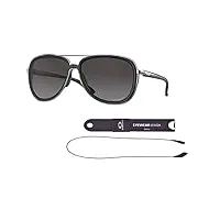 oakley split time oo4129 lunettes de soleil pour homme et femme avec kit d'accessoires oakley, velours noir / gris prizm gradit