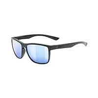 uvex lgl ocean 2 p - lunettes de soleil pour hommes et femmes - polarisées - effet miroir - black matt/blue - one size