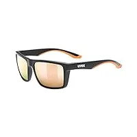 uvex lgl 50 cv - lunettes de soleil pour hommes et femmes - à contraste Élevé - effet miroir - black matt/champagner - one size