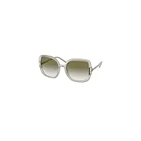 tory burch ty9063u lunettes de soleil carrées pour femme + kit de lunettes gratuit, ivoire laiteux/dégradé d'olive